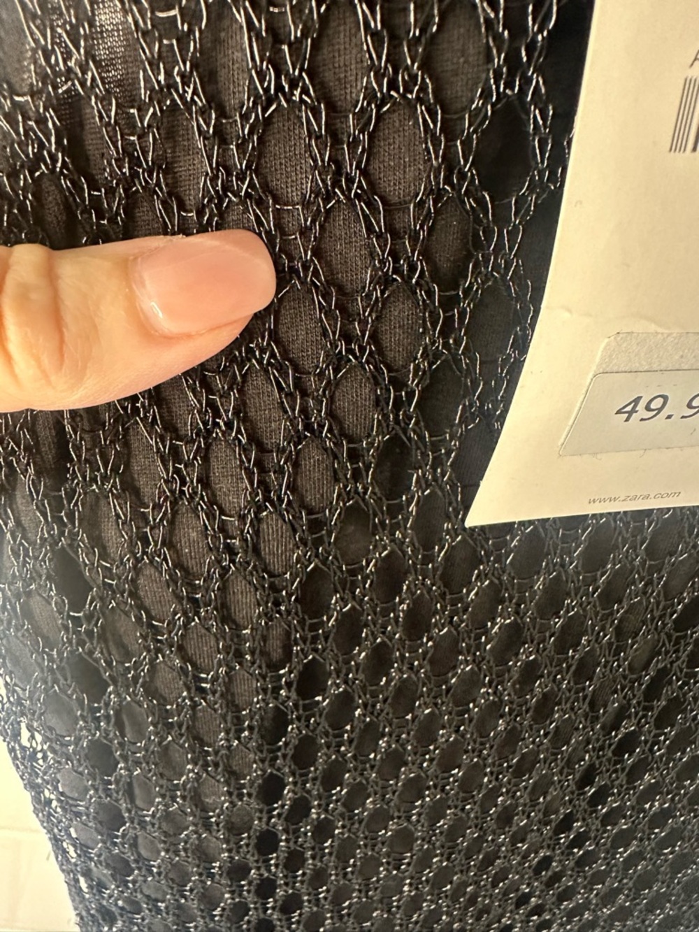 Zara Black EdgyTankCrochet Net Maxi Dress - Picture 5 of 9